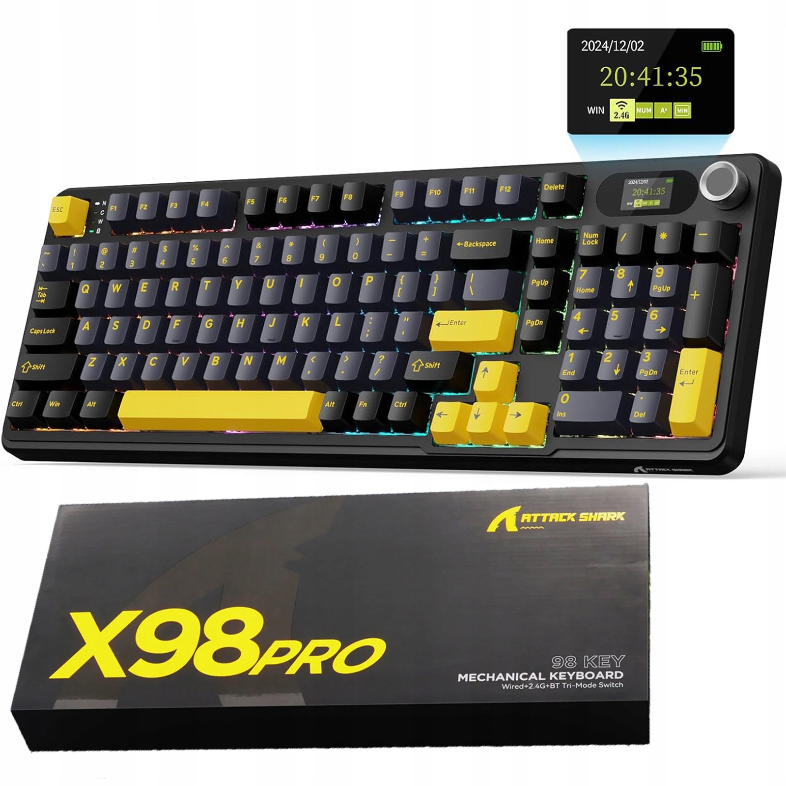 Klawiatura Gamingowa Mechaniczna Bezprzewodowa Attack Shark X98 Pro