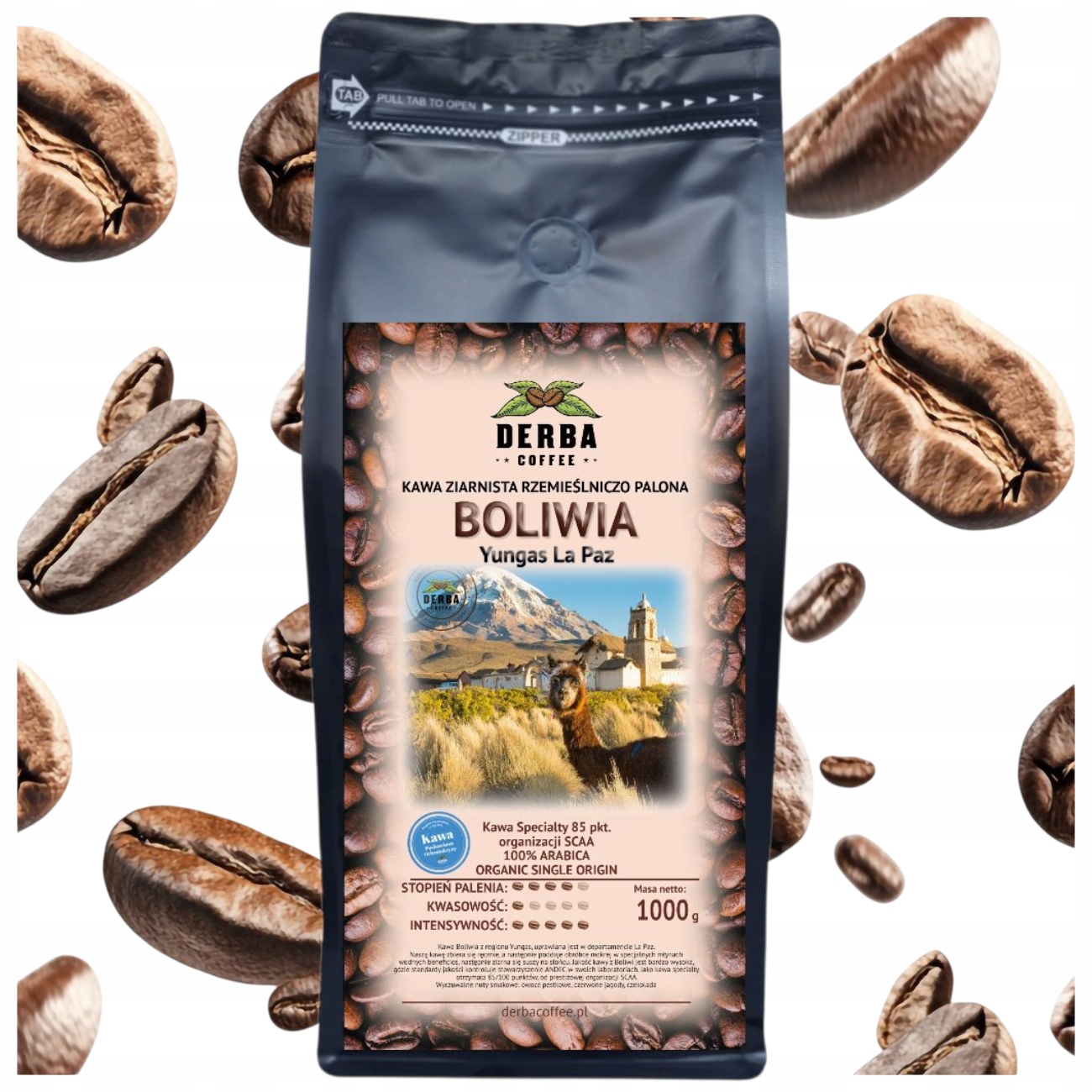 Káva Bolívie Nízkodráždivá 1 kg zrnková 100% Arabika Specialty Yungas