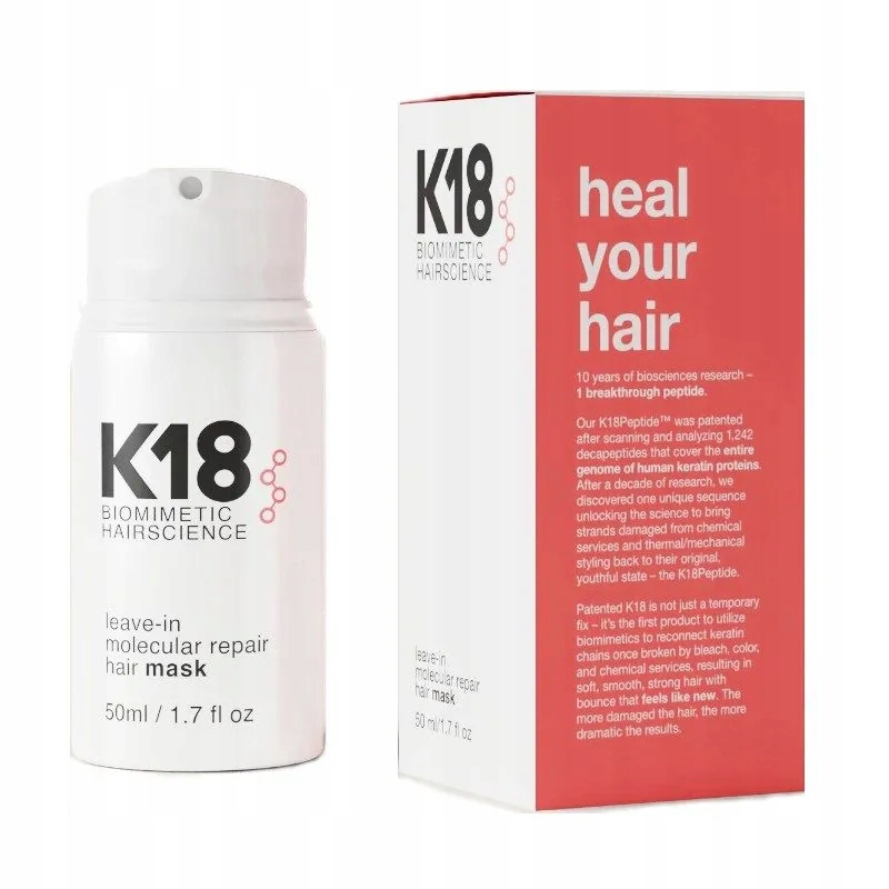 k 18 Leave-In Molecular Repair Hair Mask, Maska naprawcza do włosów