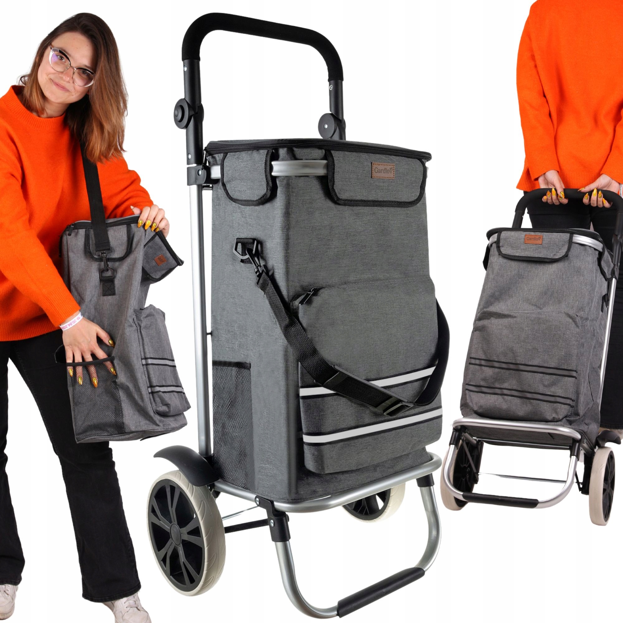 Nákupní Vozík, Nákupní Taška, Pásek Na Rameno, Voděodolná, Na Kolečkách, Velká