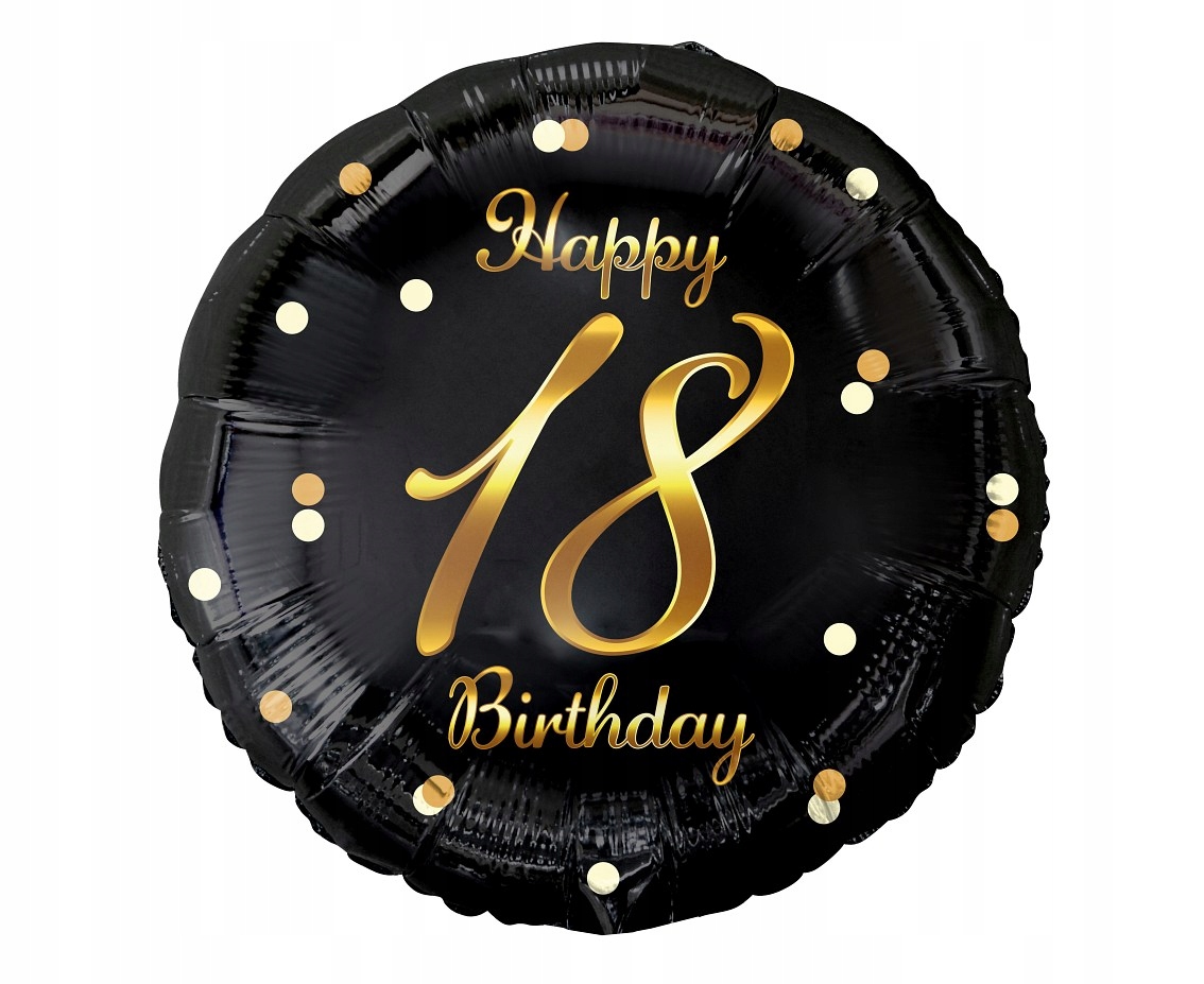 

Balon foliowy Liczba 18, Happy 18 Birthday czarny