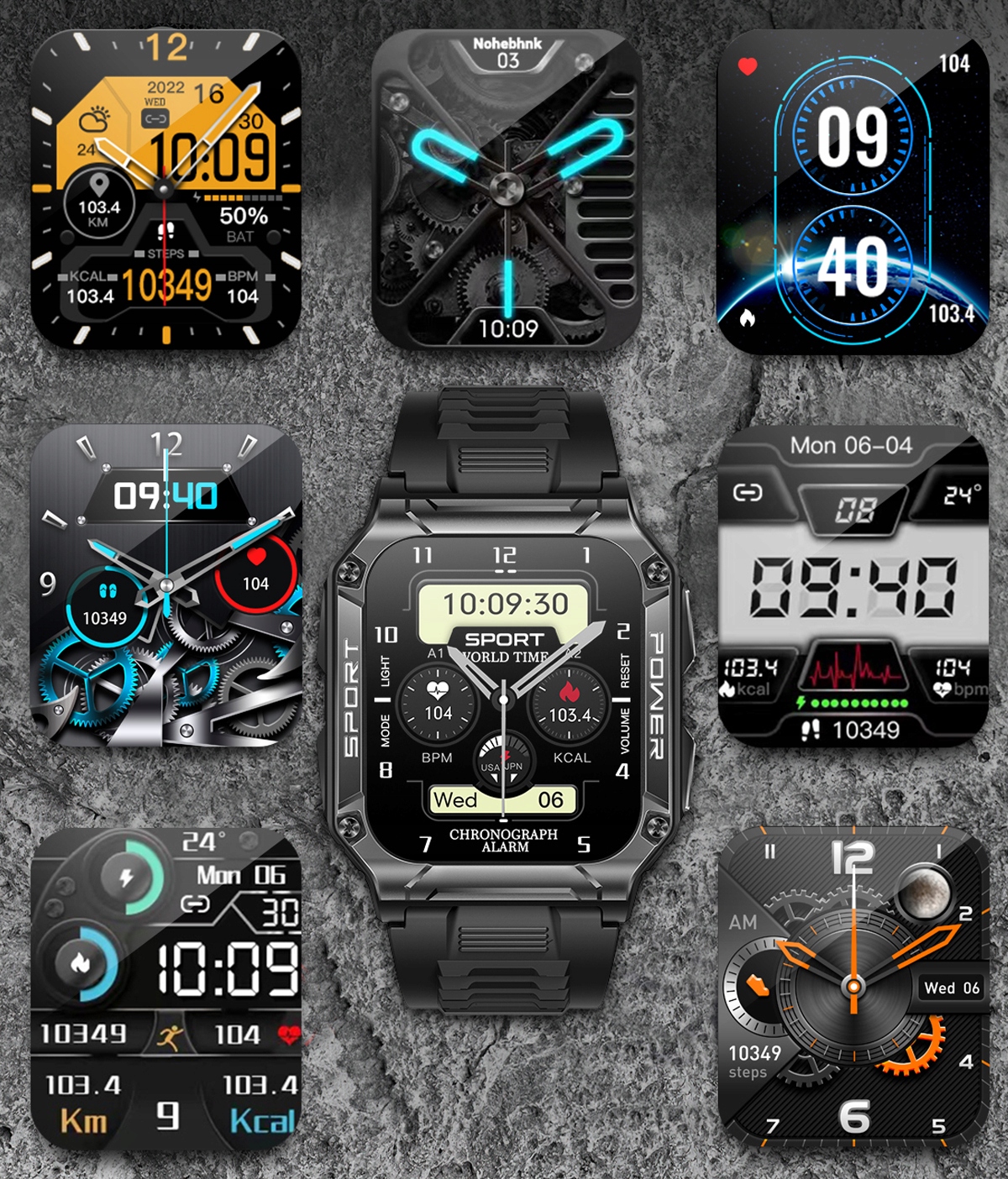 SMARTWATCH ZEGAREK ROZMOWY KARDIOWATCH WODOODPORNY Wodoszczelność 20m = WR20