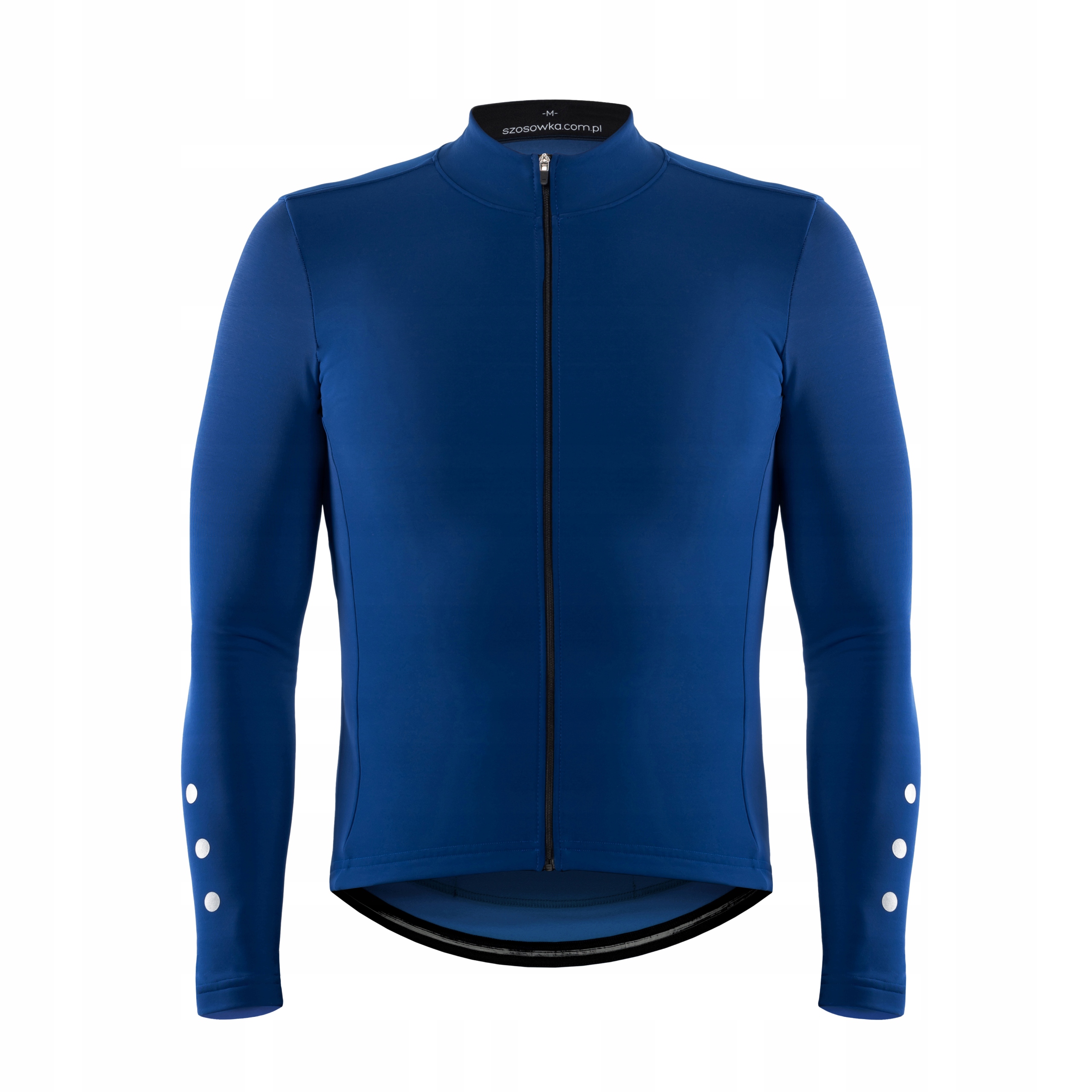 OCIEPLANA BLUZA KOLARSKA KOBALTOWA L, ODBLASKI, LOKOSPORT, SZOSOWKA.