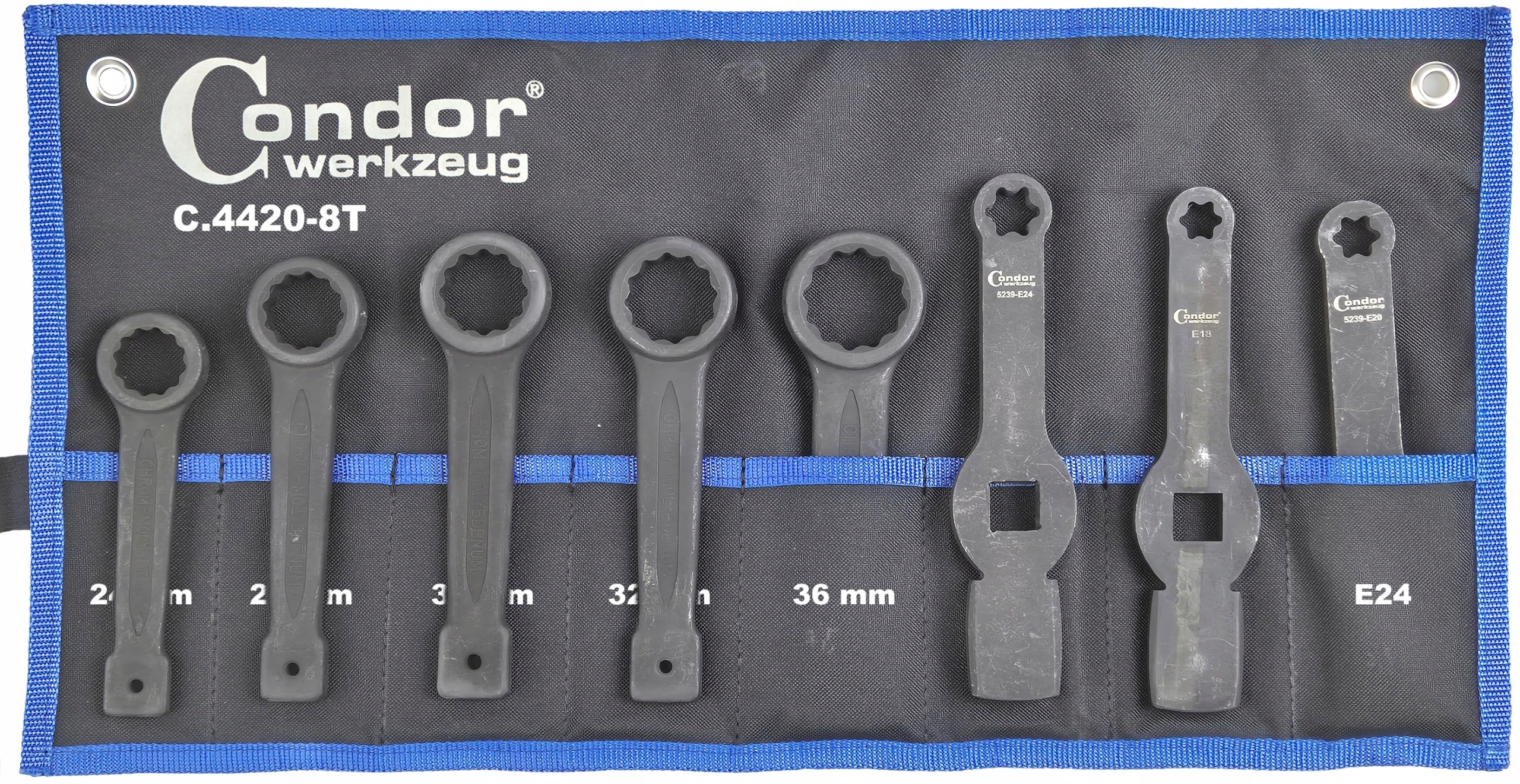 Kľúče na bitie 24-36 mm Torx E18-E24 8ks Puzdro Condor C.4420-8