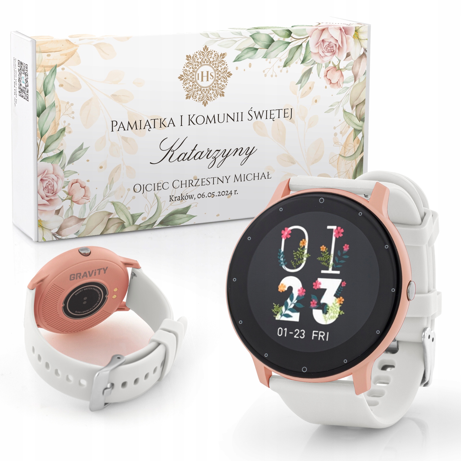 Zegarek Smartwatch dla Dziewczynki Personalizacja Pamiątka Komunii