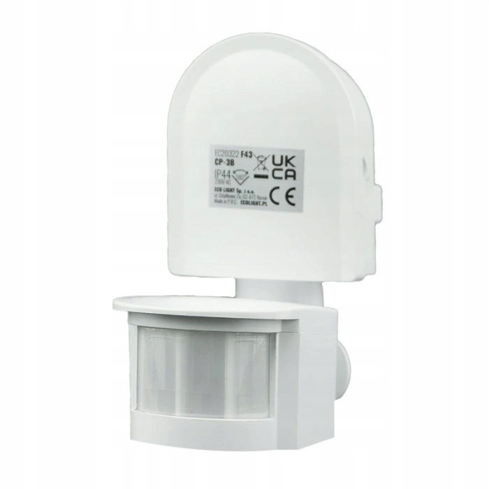 Czujnik Ruchu PIR Podczerwień Sensor 300W Zasięg max 12m Biały Regulowany EAN (GTIN) 5905036203225