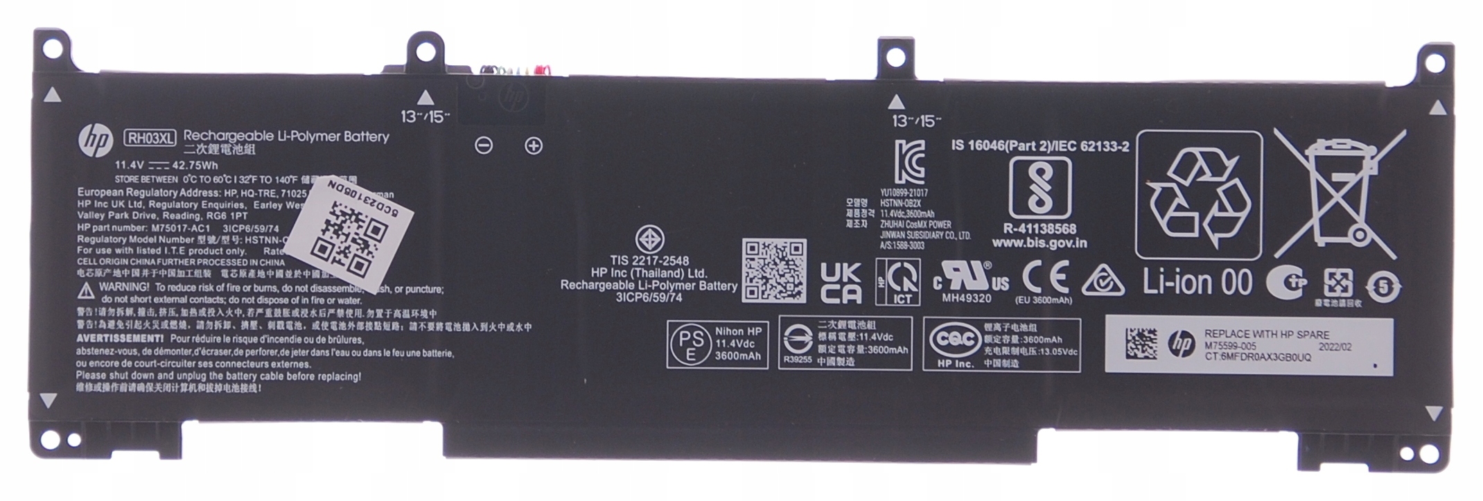 Baterie pro notebooky Hp, Compaq, originál lithium-iontová, 3550 mAh