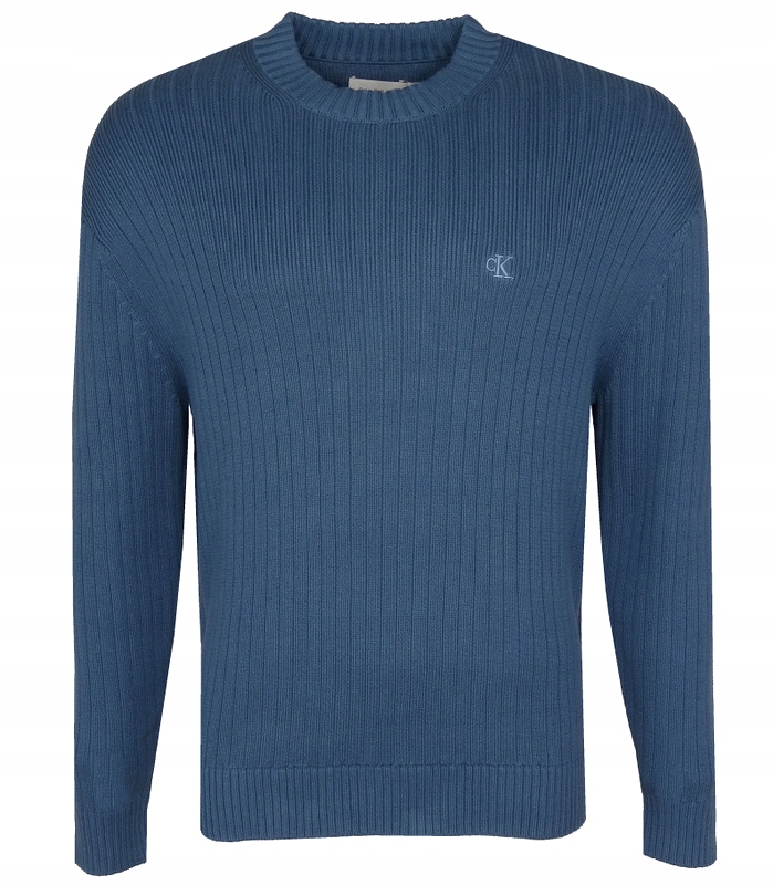 Calvin Klein Jeans pánský svetr, bavlněný, modrý, XL