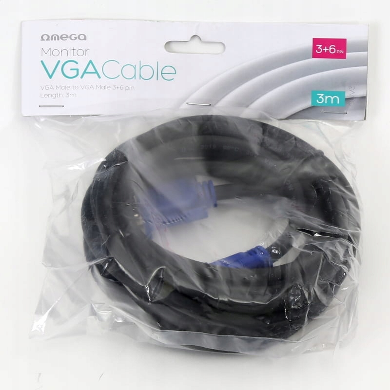 OMEGA VGA CABLE 6+3 3.0M [40366] Długość kabla 3 m