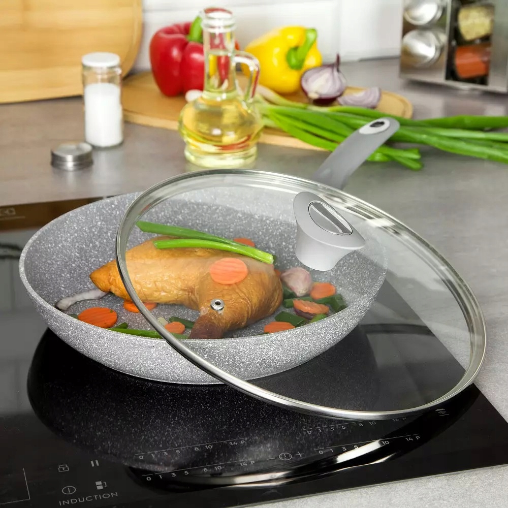 Patelnia marmur 26cm duza patelnia z pokrywka Kod producenta KB-7317