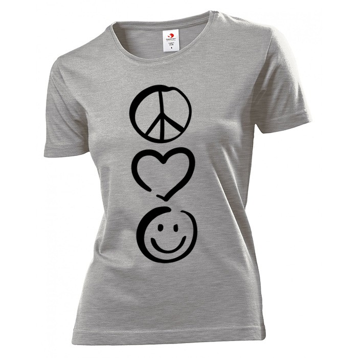 

Koszulka damska Peace Love Smile S