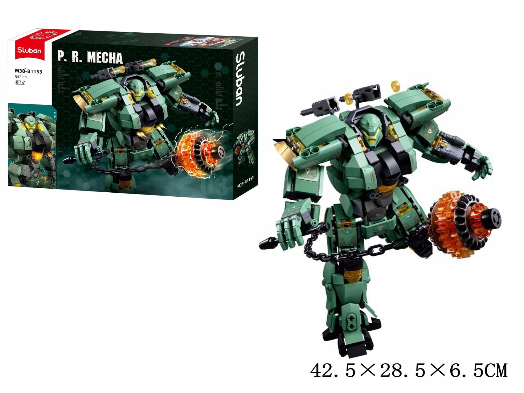 KLOCKI SLUBAN B1153 Robot P.R.MECHA 542 El. Liczba elementów 542 szt.
