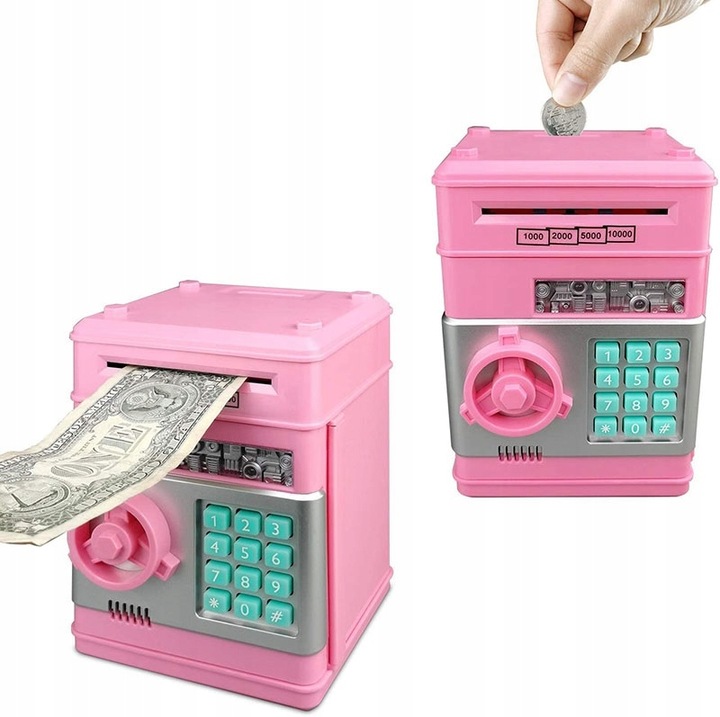 SKARBONKA SEJF Bankomat na Monety Banknoty PIN