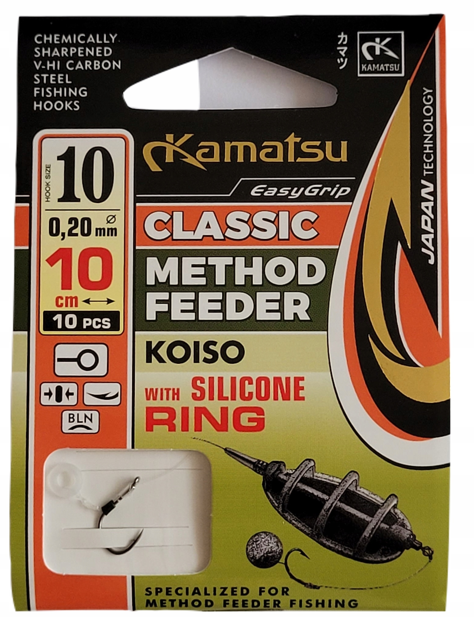 Haczyki Kamatsu Koiso Method Feeder z gumką 10