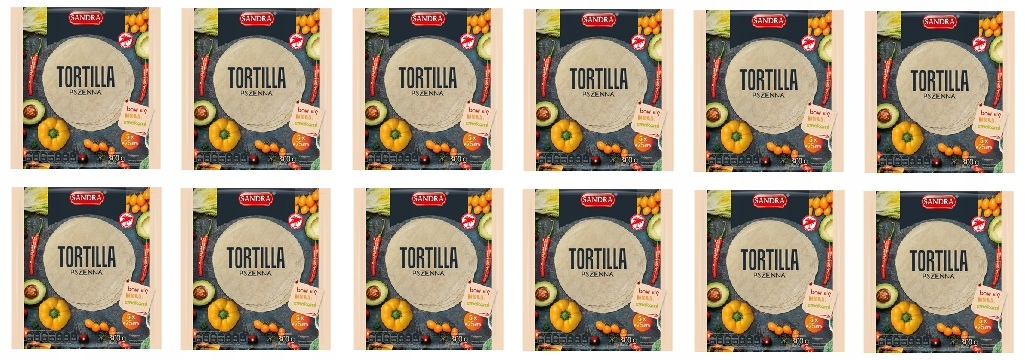 Levně 12x 300g Sandra pšeničná tortilla 25cm 5ks Půlka Kartonu