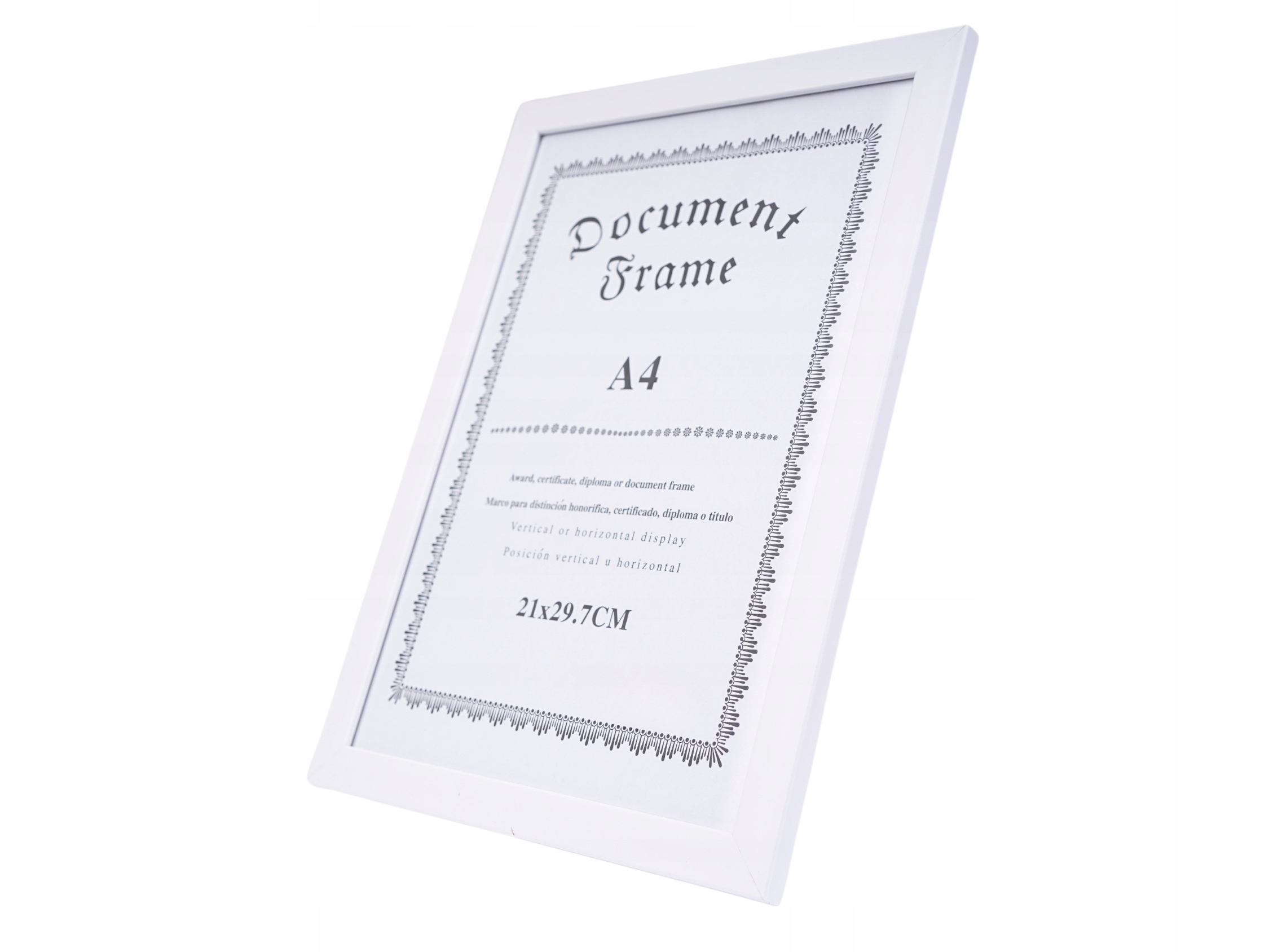 RAMKA NA ZDJĘCIA DYPLOM A4 GŁADKA BIAŁA RAMA SZKŁO Rodzaj ramka na jedno zdjęcie