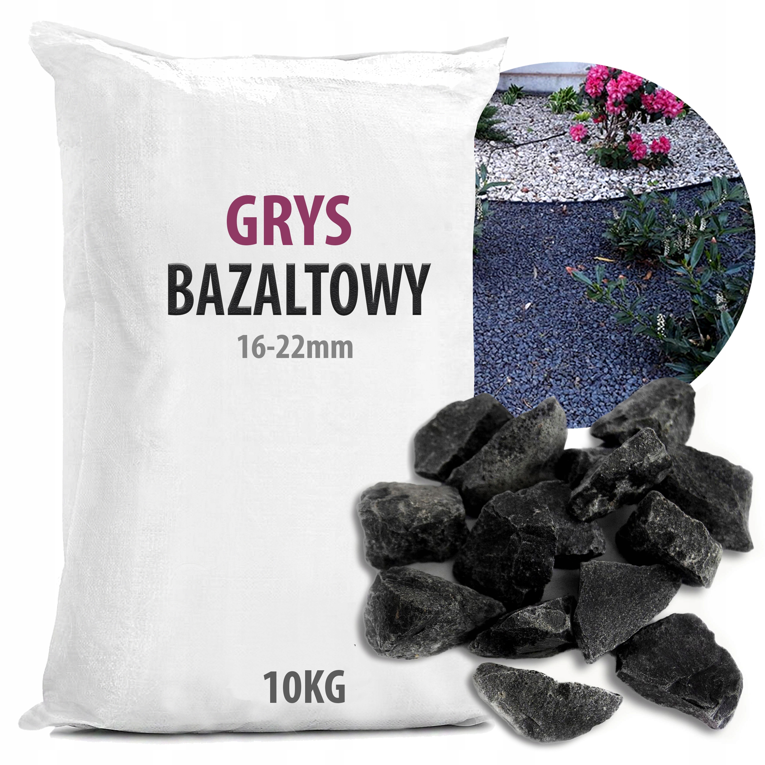 

Grys Czarny Kamień Bazalt Ozdobny do Ogrodu 10KG