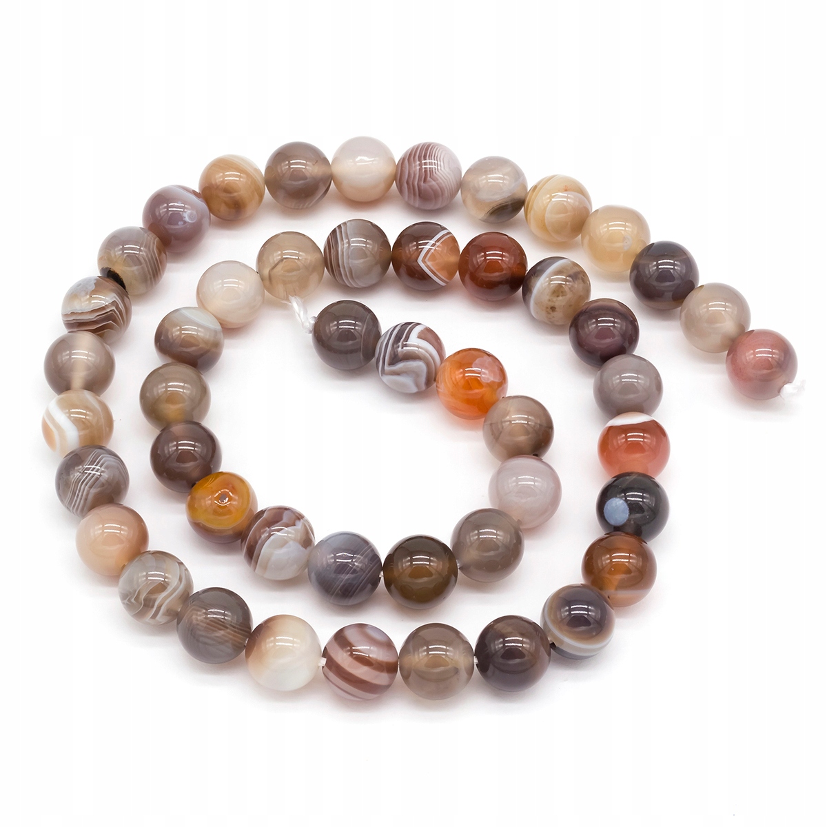 Korálky Přírodní Achát Botswana, 8mm, Hnědá, Otvor: 1mm, 48ks/38 Cm/nit