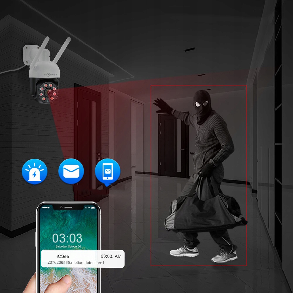 KAMERA ZEWNĘTRZNA OBROTOWA BEZPRZEWODOWA IP WiFi 4X ZOOM 4MPx 4MP SMART HD Informacje o bezpieczeństwie CE