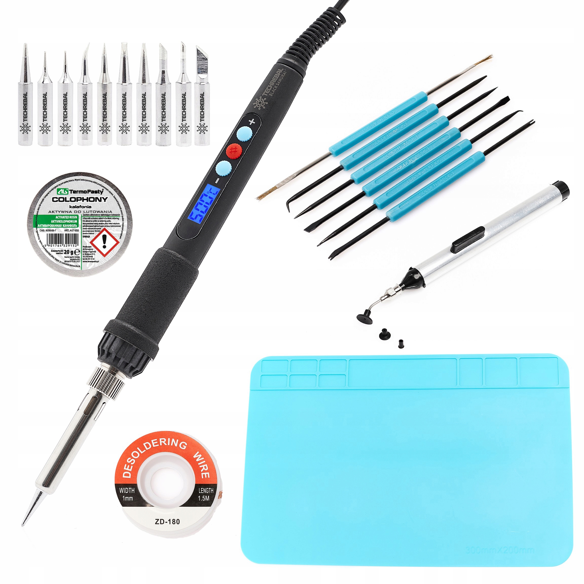 Precizní Hrotová Páječka 60W, Sada Akcesoria, Hroty, Podložka