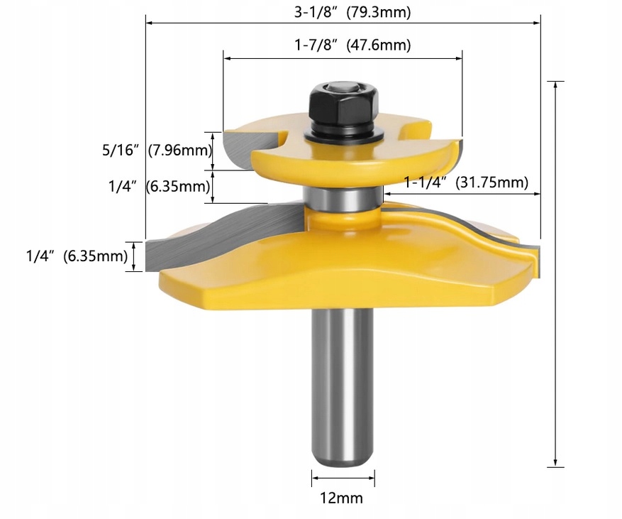 Frez do drewna łączenia drzwi czop 41,3mm 12mm Marka BestFrez