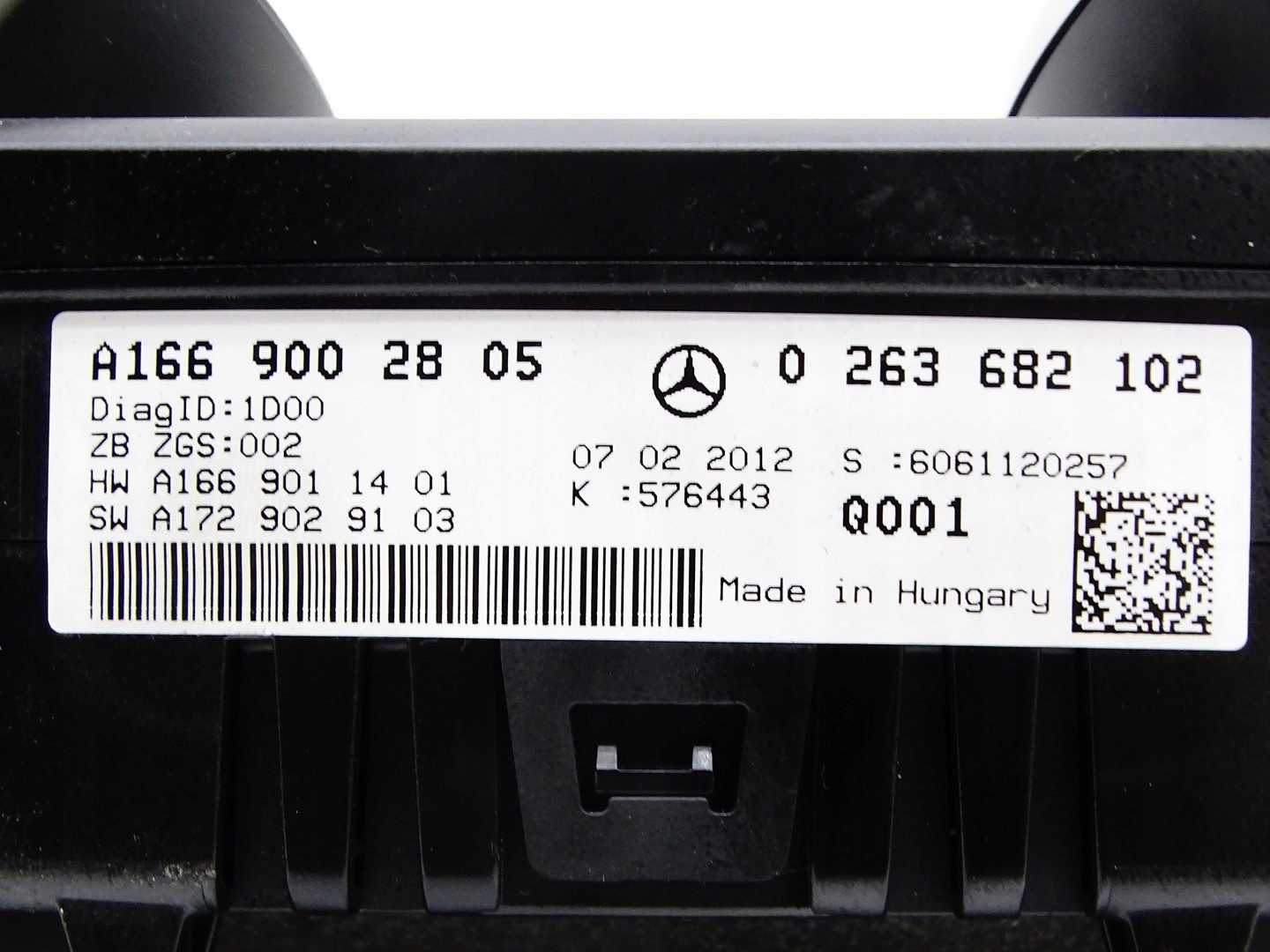 dials dials PREDKOSCIOMIERZ MERCEDES ML W166 2.2 CDI A1669002805