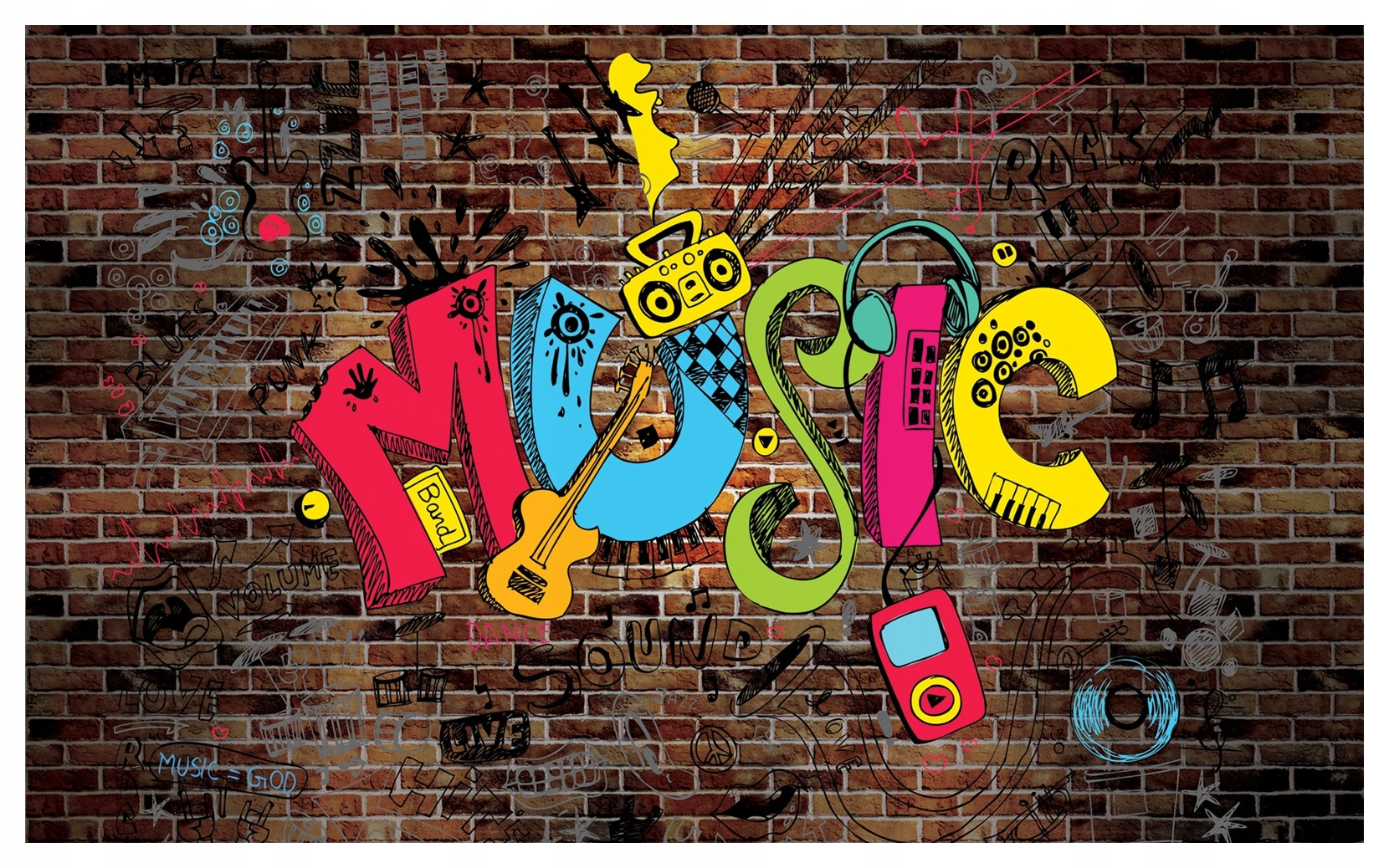 Vliesová fototapeta Hudba na ulici Graffiti Energie města 350x250 lepidlo
