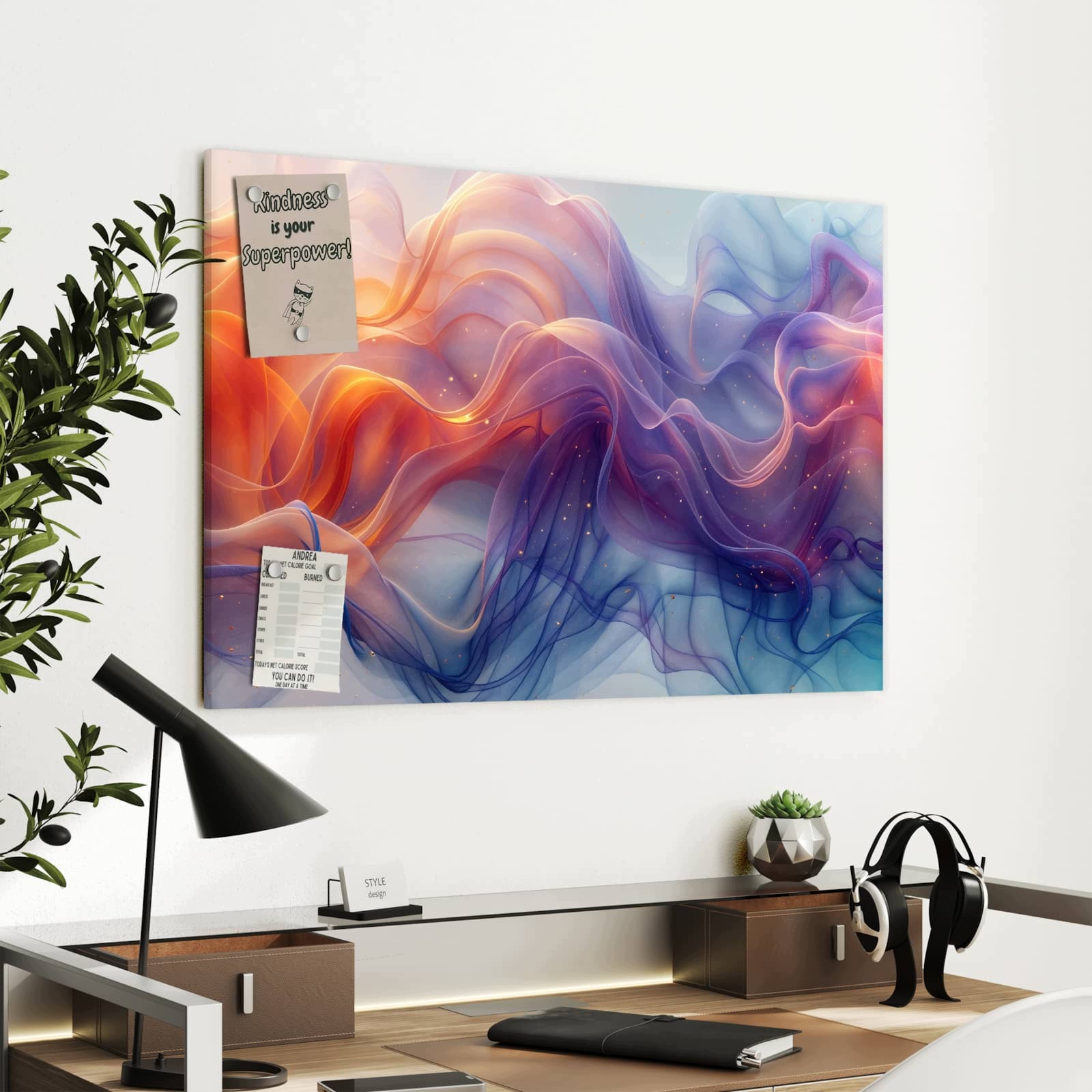 Magnetická tabule Vír barev 90 × 60 cm