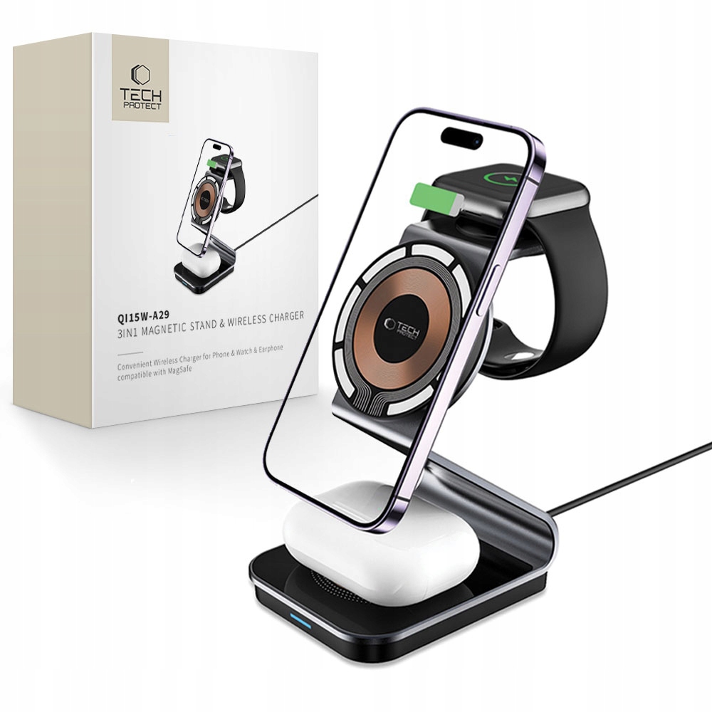 Ładowarka Indukcyjna Podstawka Qi Do Magsafe Na Iphone Airpods Watch