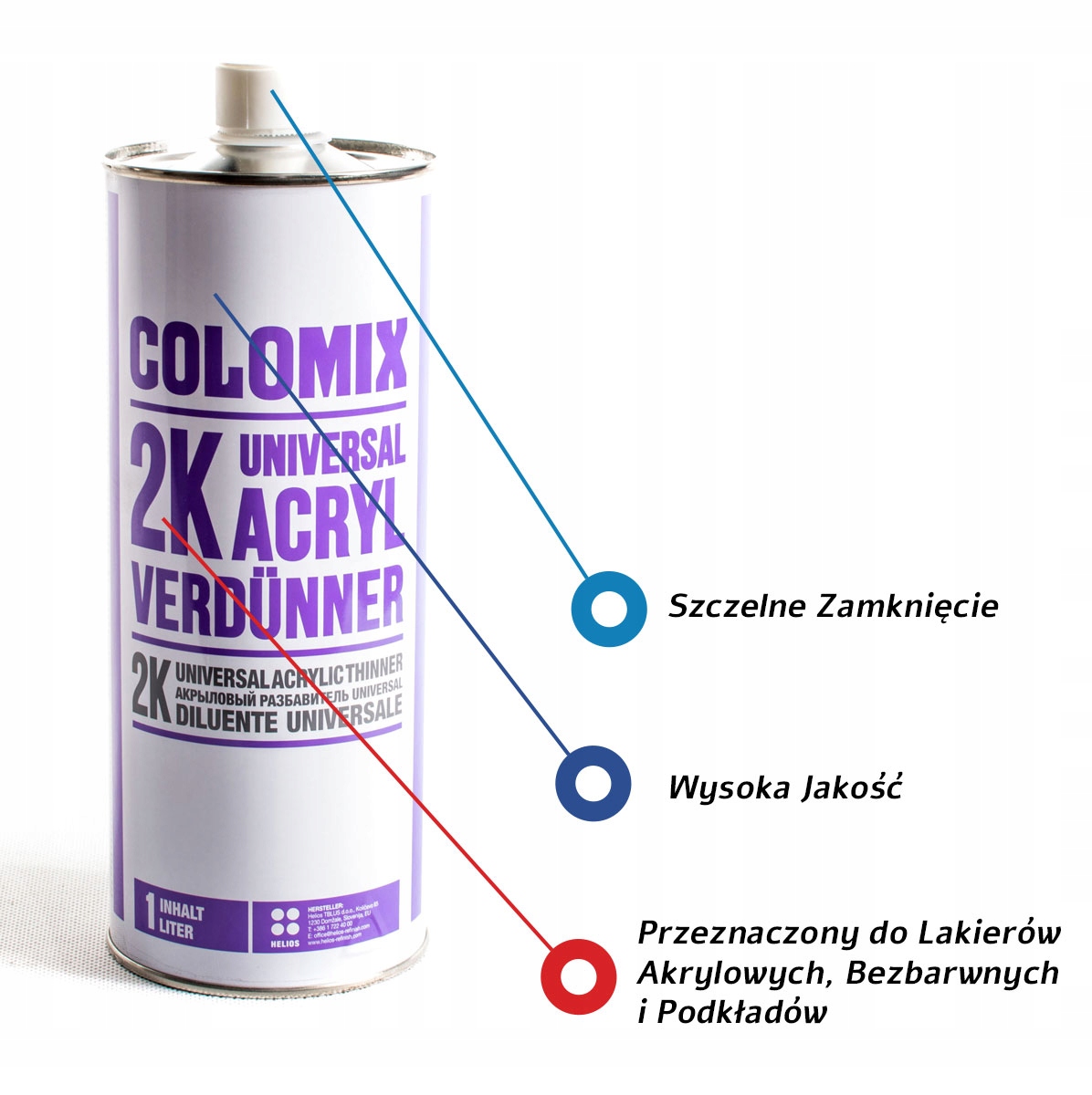 Rozpuszczalnik Rozcieńczalnik Akrylowy Profesjonalny 1L Colomix Pojemność opakowania 1000 ml