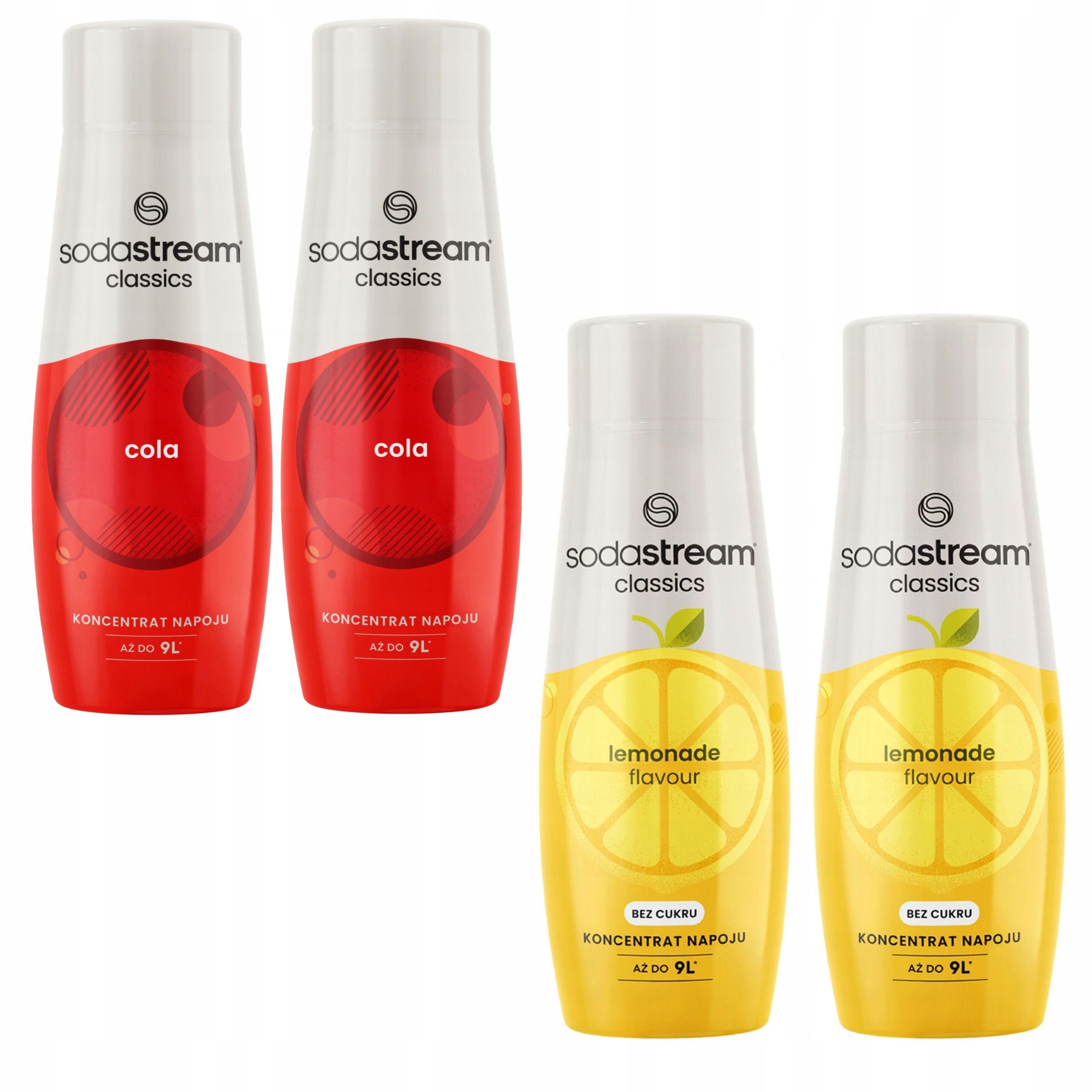 Sodastream Zestaw koncentratów 2x Cola 2x Lemoniada Cytryna bez cukru