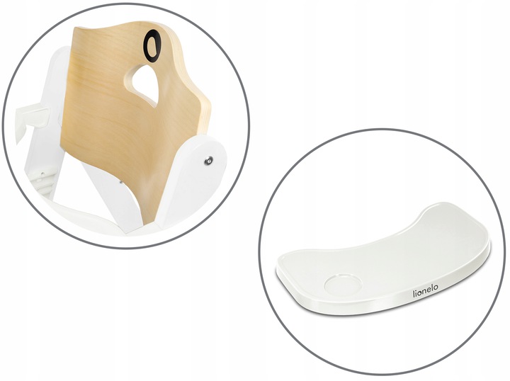 Krzesełko do karmienia Lionelo 93 x 56 x 67 cm Dodatkowe informacje Antypoślizgowe nóżki Pasy bezpieczeństwa Regulacja wysokości Regulowany podnóżek Zdejmowane pokrycie Zdejmowany blat