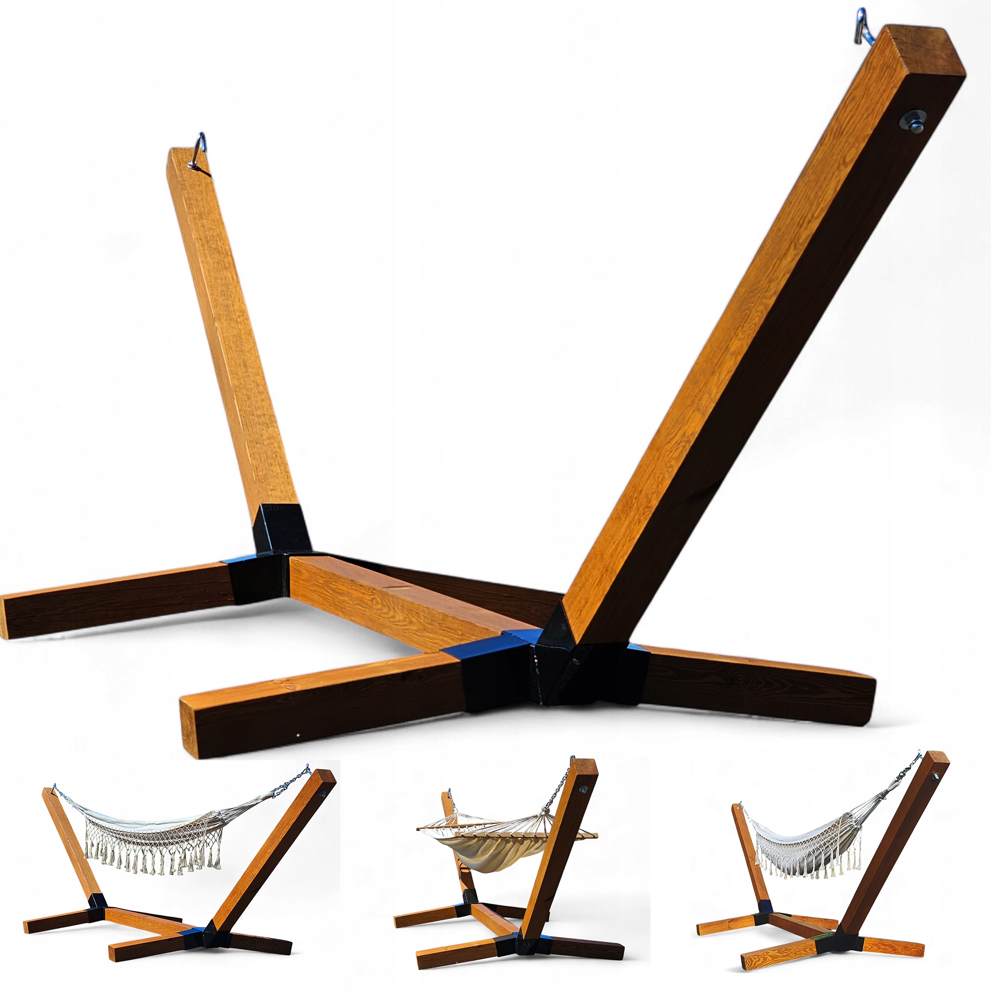 Najgrubszy Drewniany Stelaż Na Pod Hamak XXL 100x100 Premium 3x Malowany