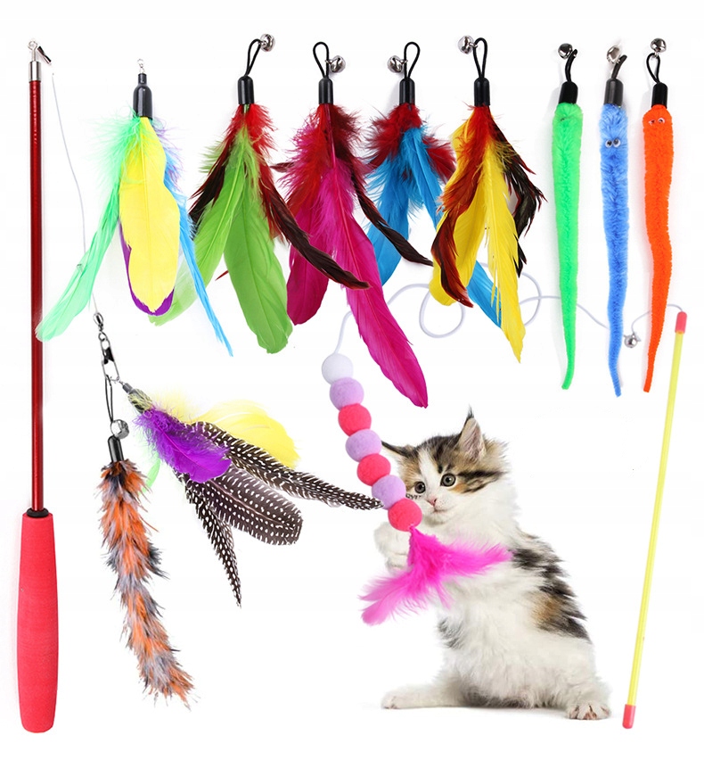 

Wędka teleskopowa z piórami dla kota 12SZT Zestaw