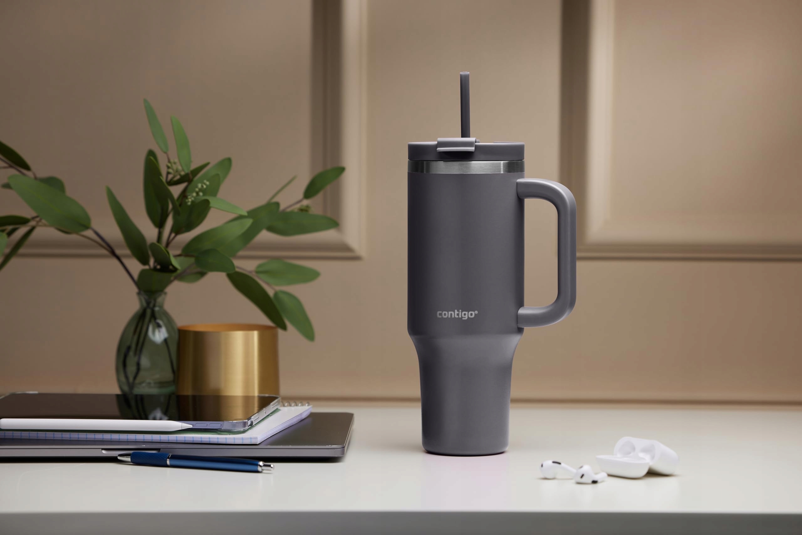 CONTIGO Butelka Termiczna Stalowa 1200 ml Z Uchem I Słomką BPA Free — miniatura 9