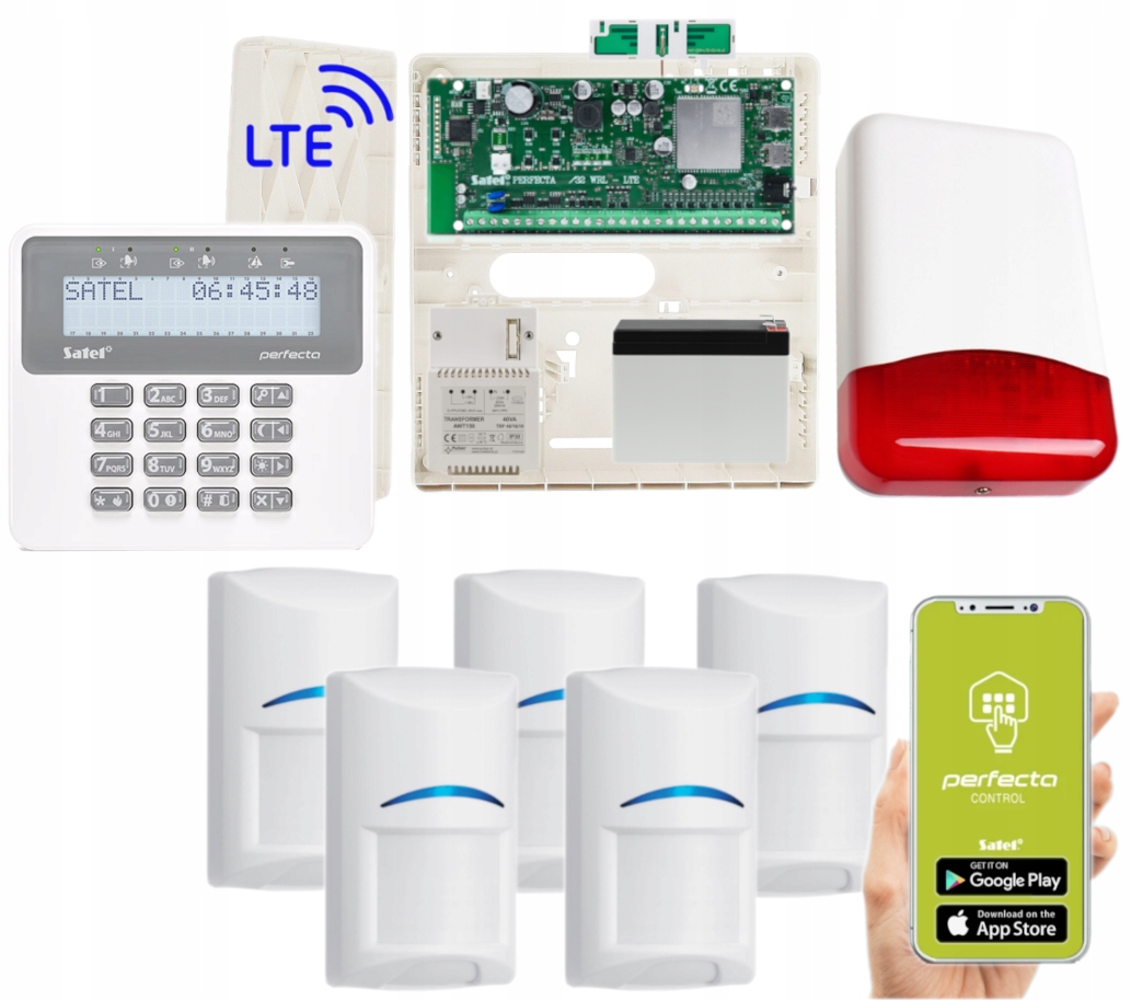System Alarmowy Do Domu Satel Perfecta 32 Lte 5 Czujek Bosch Sms Aplikacja