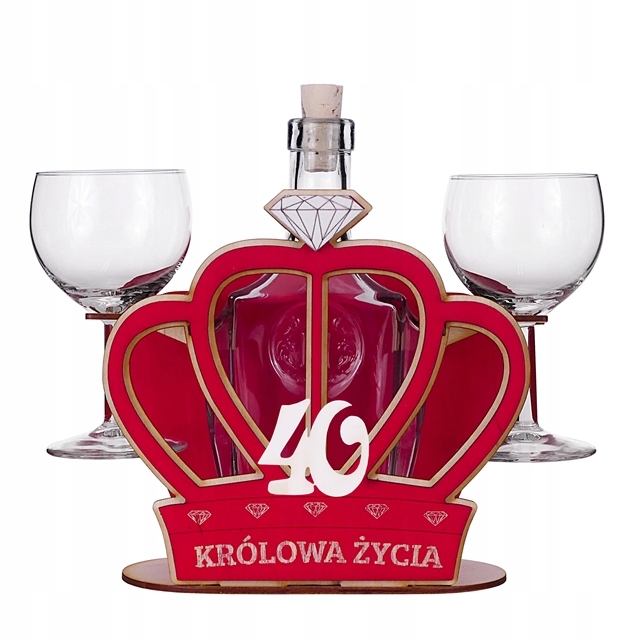 

Karafka Korona Królowa Życia na 40 urodziny