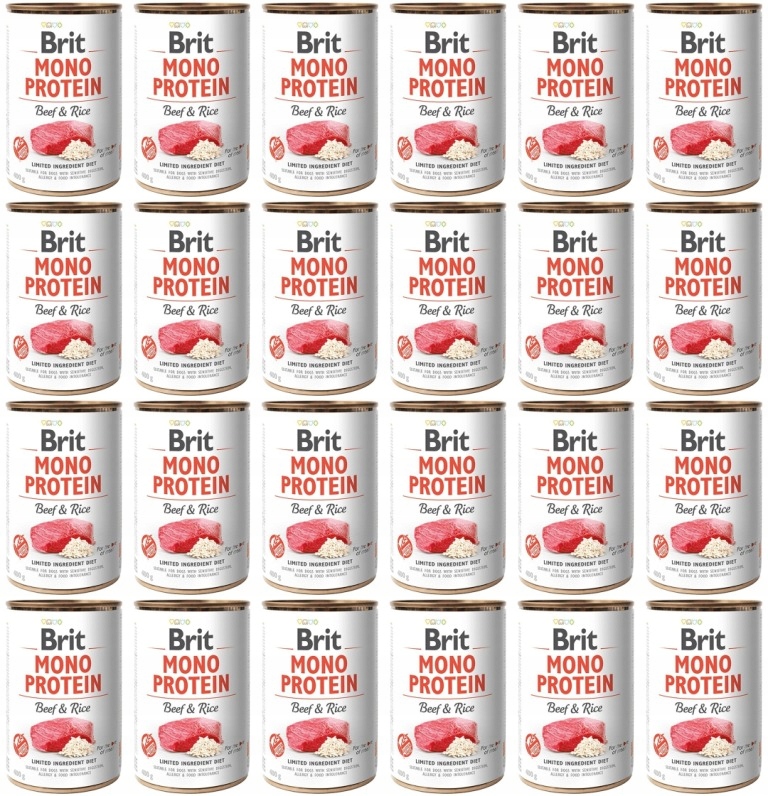 Levně Brit Mono Protein Beef & Rice 24 plechovek 400 g
