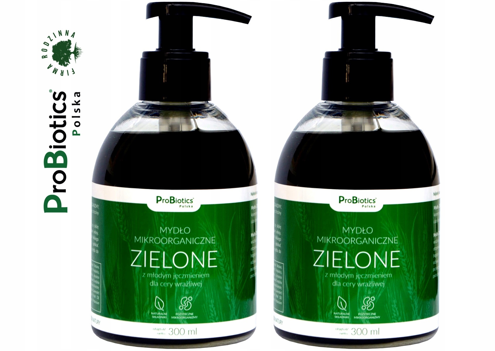 2x Mydło Mikroorganiczne Zielone z młodym jęczmieniem i ziołami