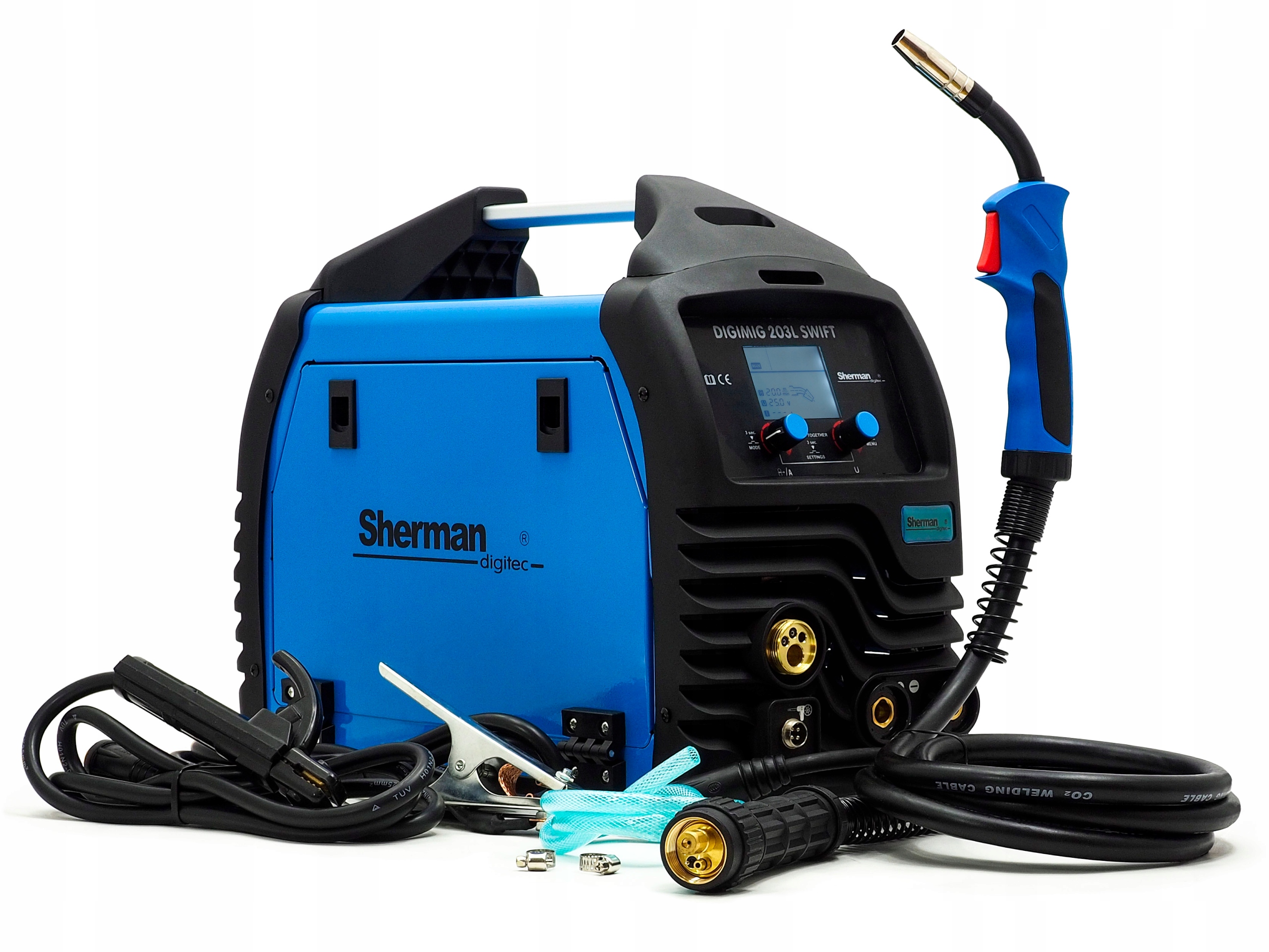 Svařovací stroj Sherman Digimig 203L Swift 3v1 Poloautomat Synergie Mig Tig Mma 200