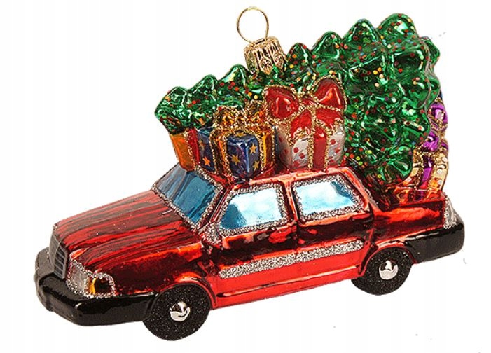 Bombka szklana ręcznie malowana Samochód Prezenty