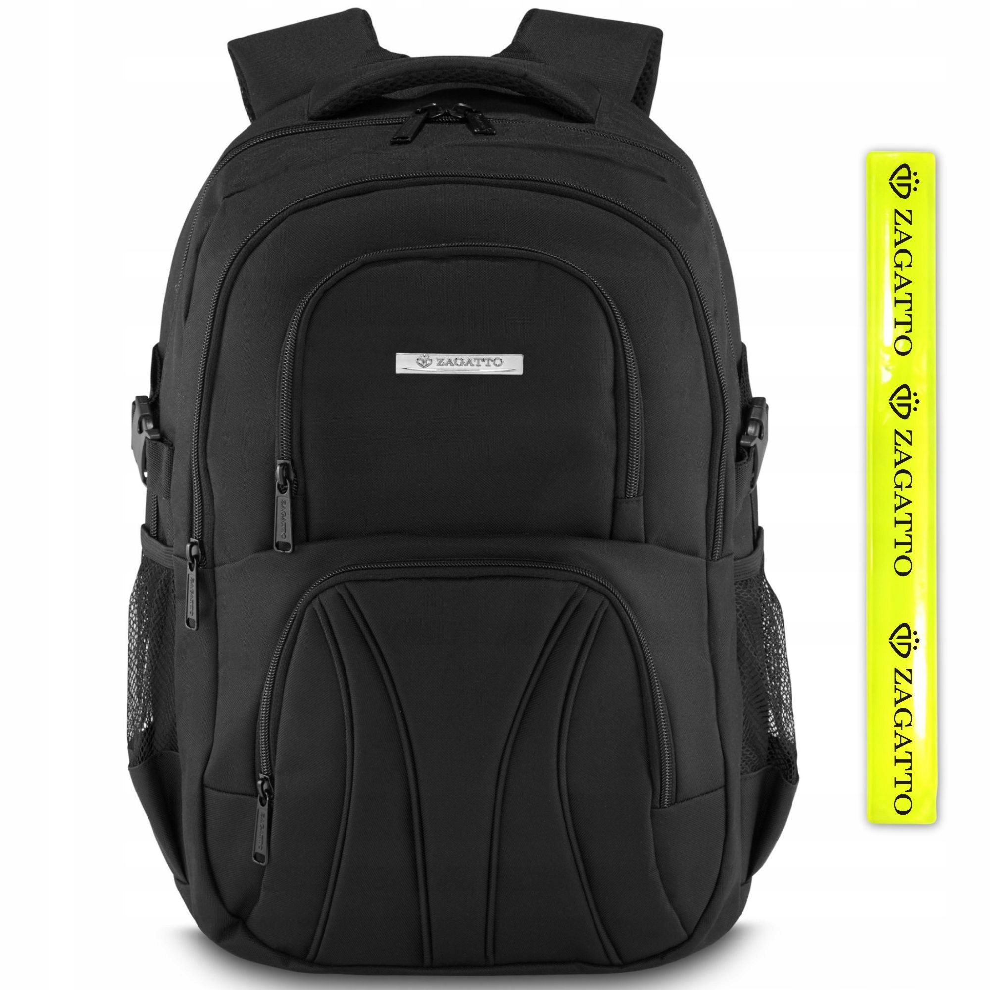 Duży plecak męski czarny sportowy szkolny z miejscem na laptopa 16” Zagatto