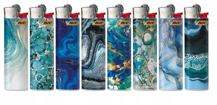 Zapalniczka Bic J23 Slim Wzór Blue Liquid 50szt