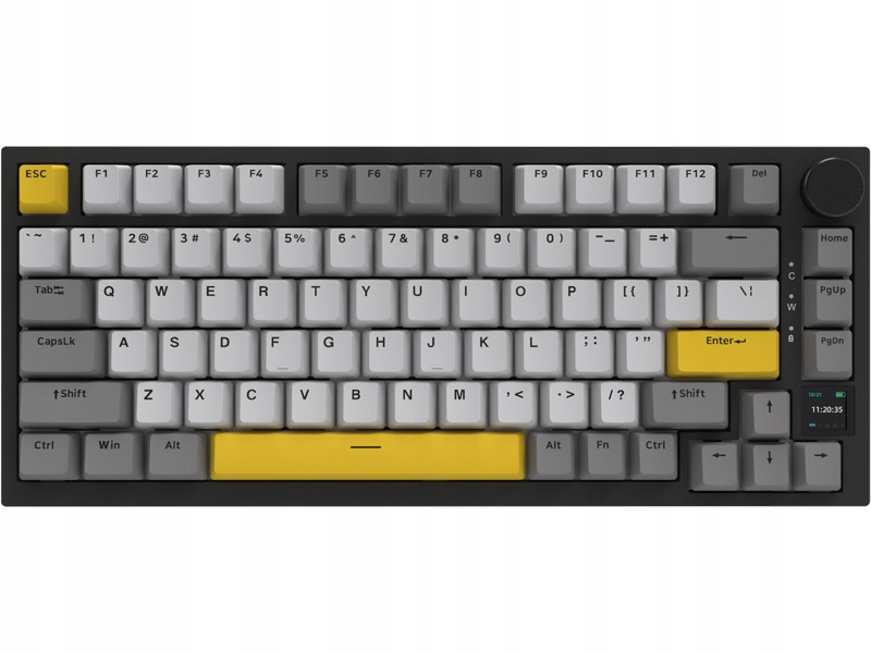 Klawiatura Ajazz AK820 Pro Rgb Hot Swap Flying Fish Switch szaro-żółty