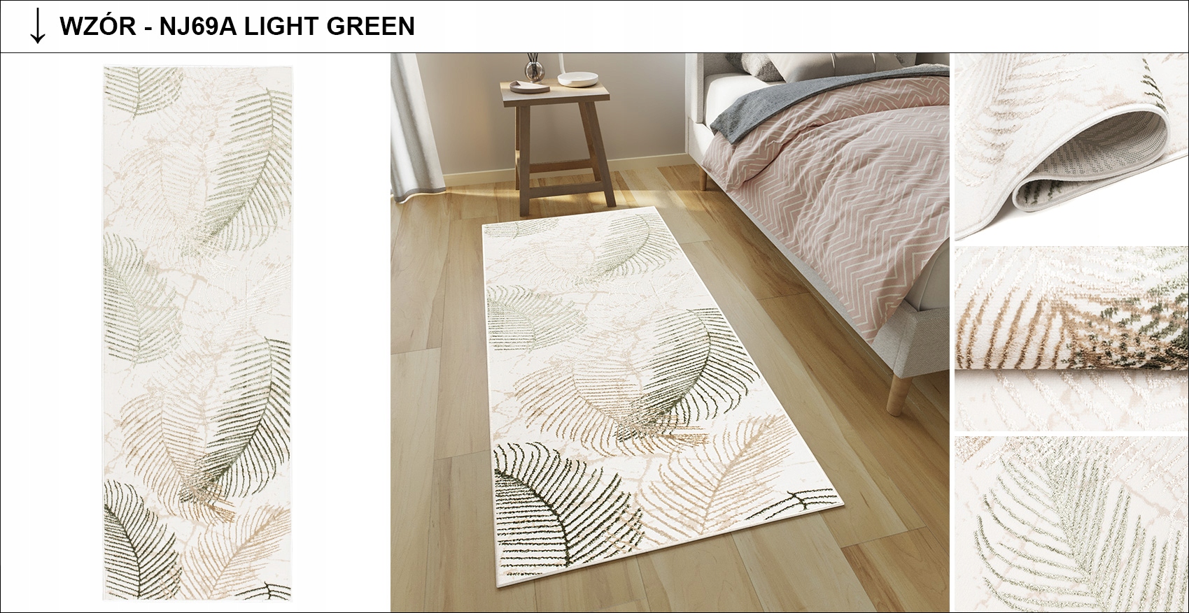 Chodnik CRYSTAL 100cm Z Połyskiem Nowoczesny Modny Miękki Różne Wzory Grubość 8 mm