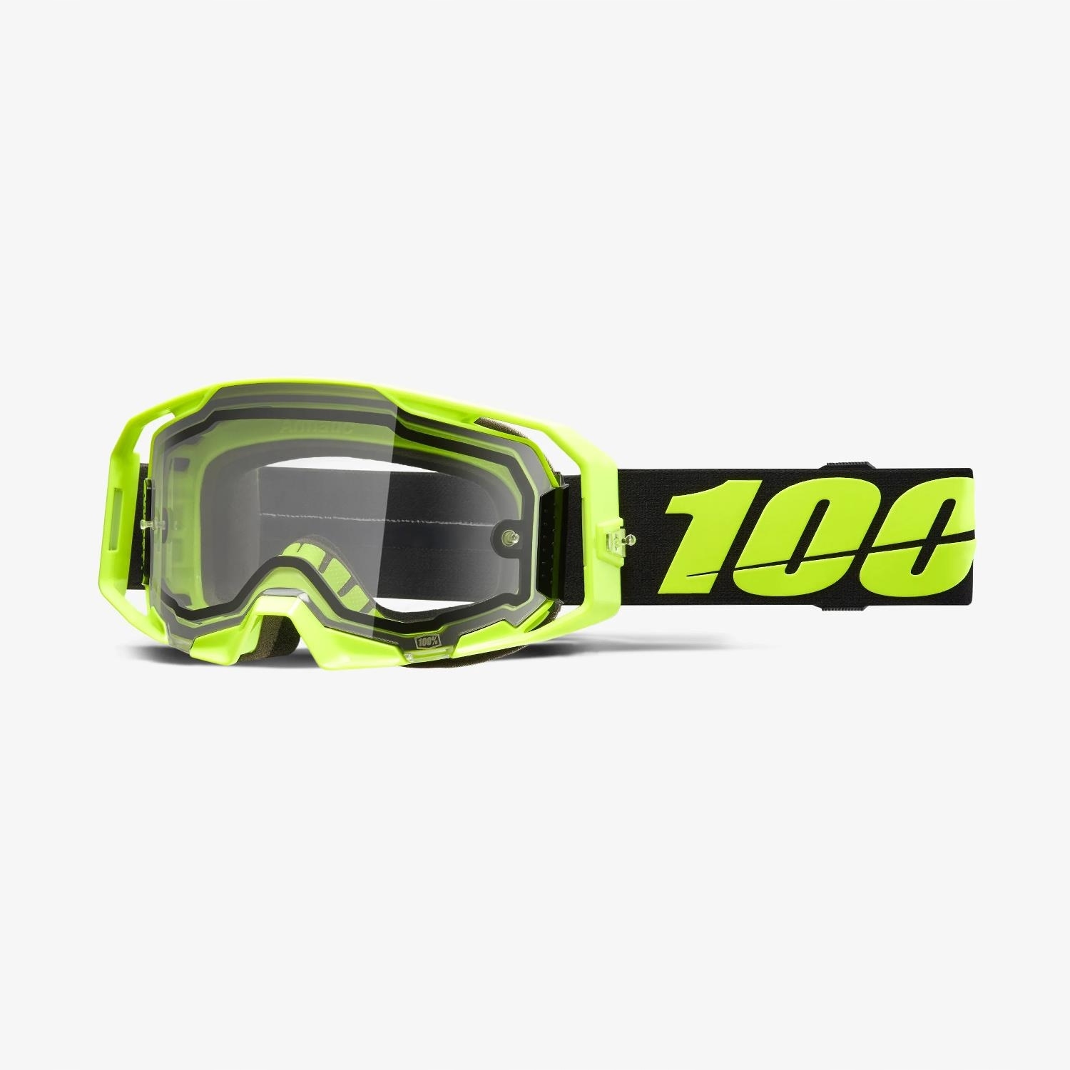 100 % Okuliare Armatic Enduro Moto Dual Pane Neon Yellow Clear Lens