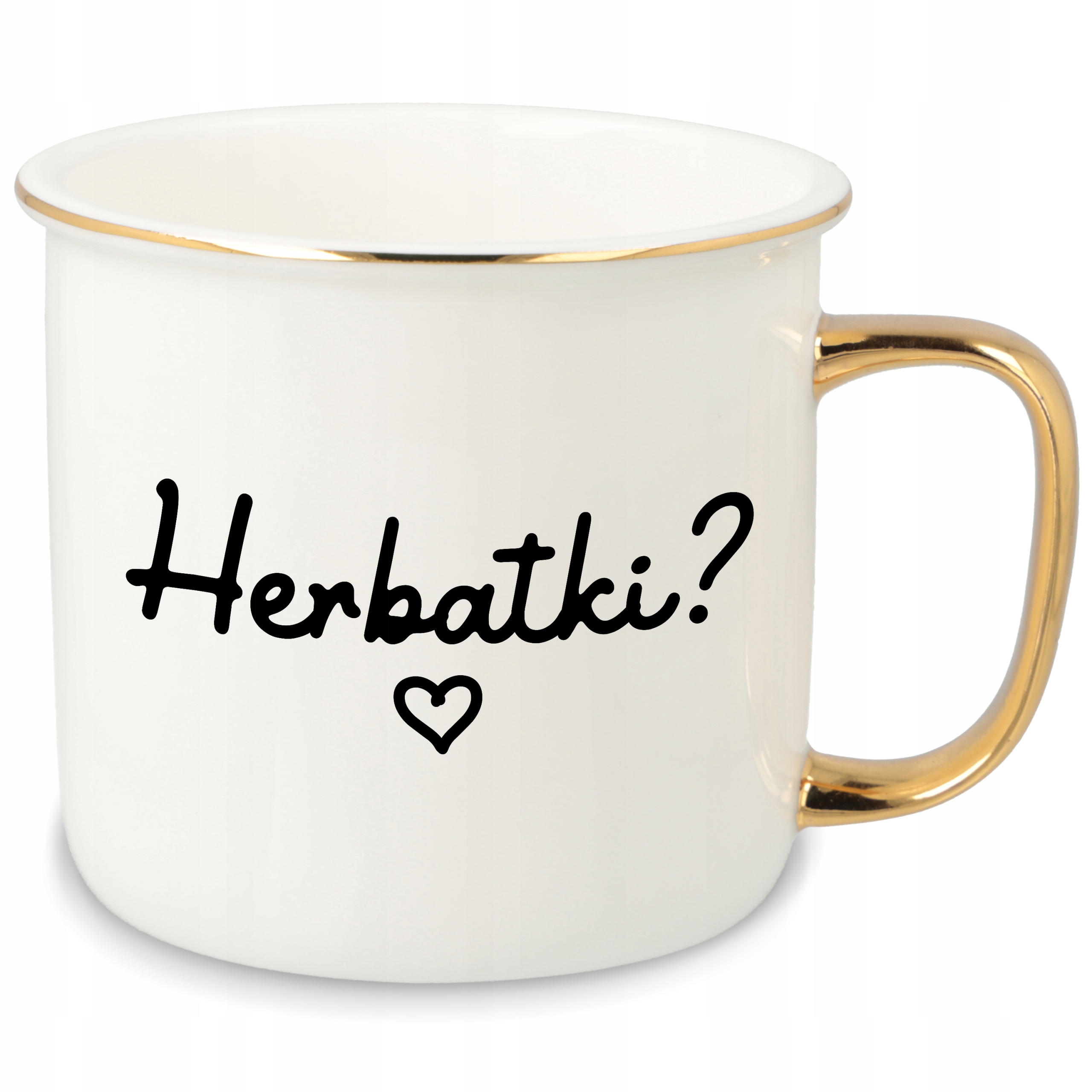 Hrnek Ucho Forma Zlatý Porcelánový Retro 280ML Dárek Pro Čaj ? Vzory
