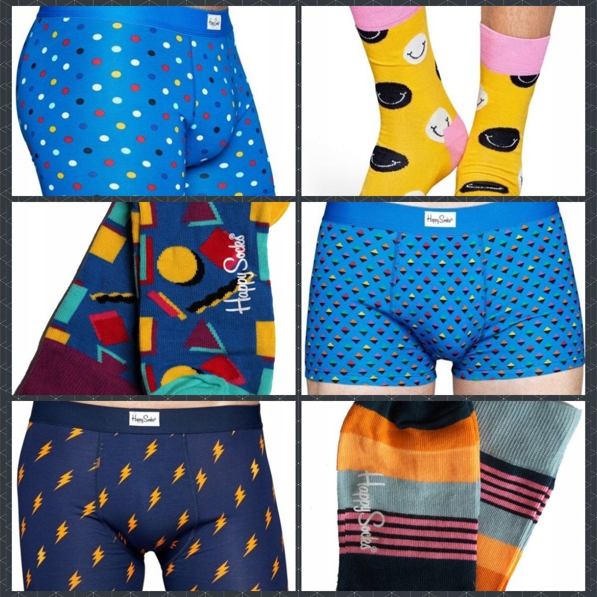 HAPPY SOCKS BOXER BRIEF & SOCK Zestaw męski Skarpety rozm 41-46 Bokserki S Fason Bokserki