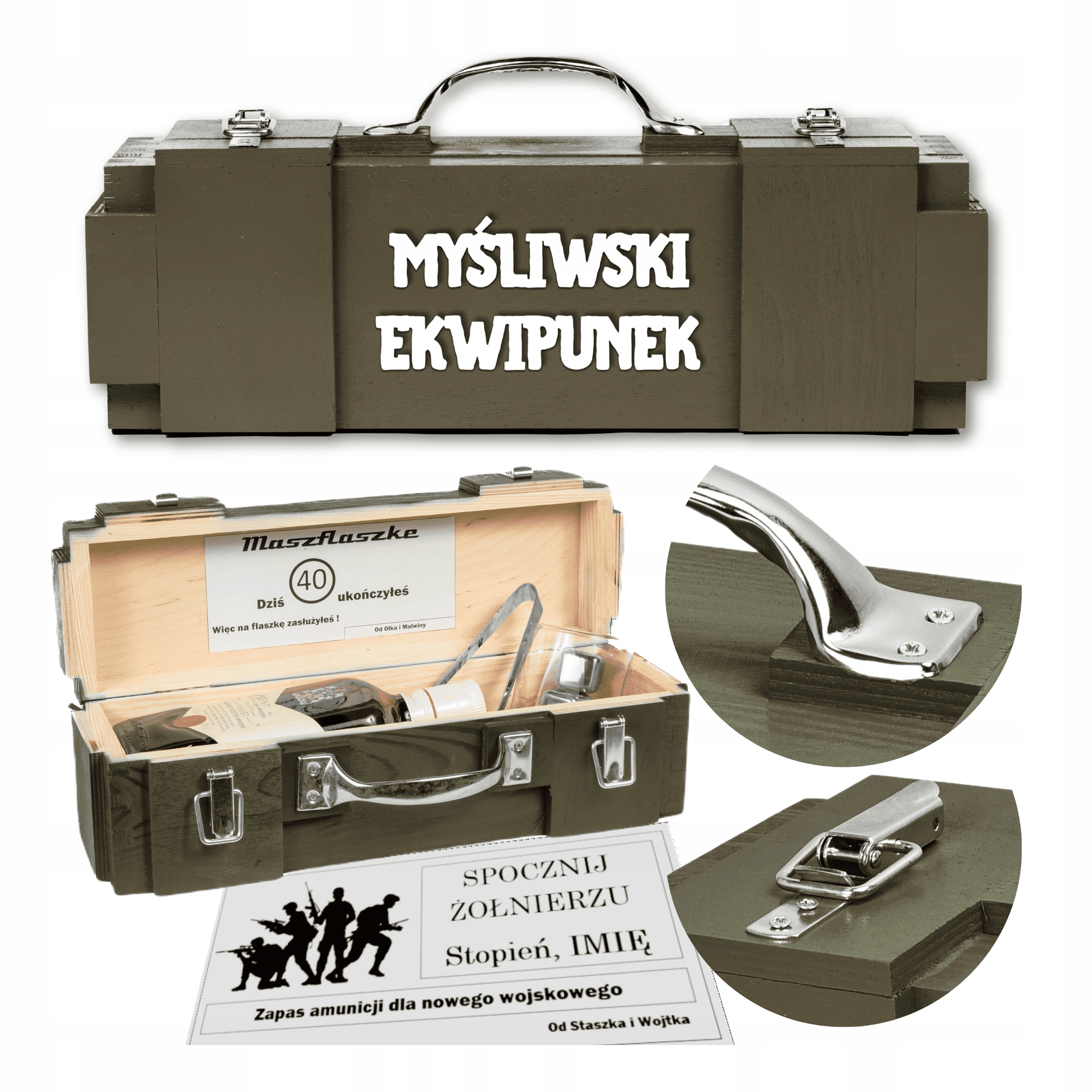 Dárek pro Myslivce k 18-99. narozeninám Krabička na alkohol věnování