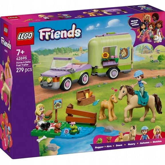 Lego Friends Přívěs s koněm a hříbětem 42695